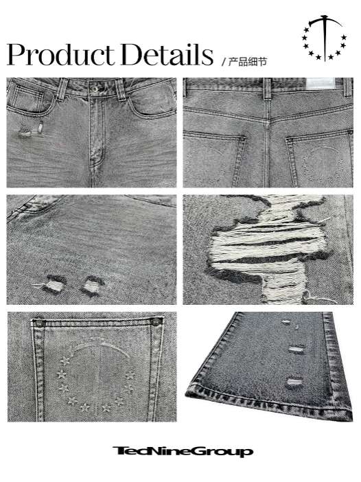 White Lime Plaster Washed Distressed Jeans - PSYLOS 1, White Lime Plaster Washed Distressed Jeans, Jeans, TecNineGroup, PSYLOS 1